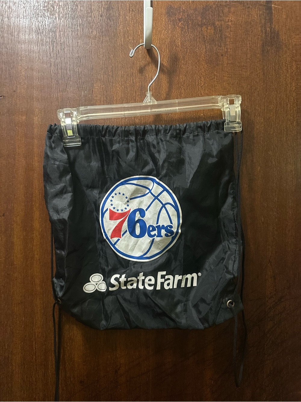 NBA Philadelphia 76ers Black Drawstring Backpack